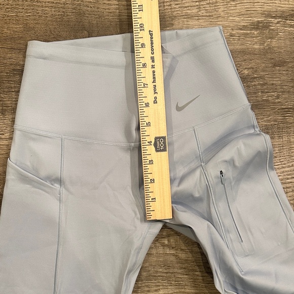 Nike Small Go Dri Fit Soft Gray/Light Blue Performance Leggings - Picture 4 of 7